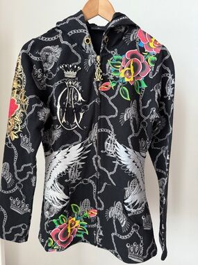 Vintage Y2K Women's Rare
Christian Audigier Hoodie Jacket Size M